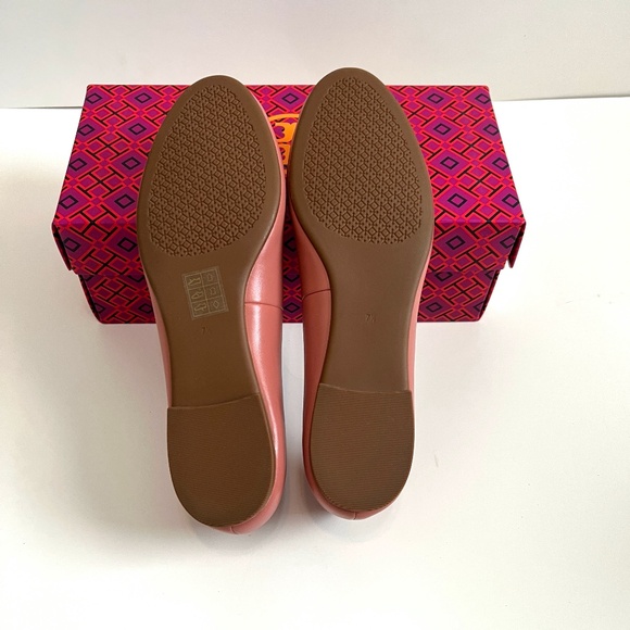 NIB Tory Burch Benton 2 Leather Ballet Flats - Size 7.5, Color: Tramonto/Gold - Picture 9 of 10